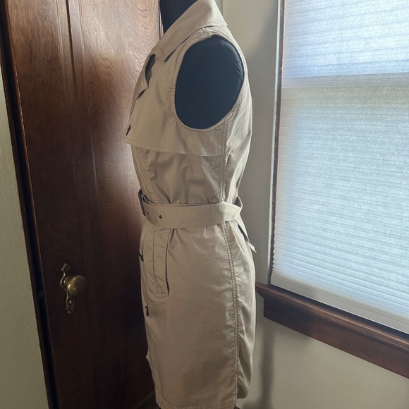 Lauren Ralph Lauren Khaki Sleeveless Trench Dress with Belt - Picture 5 of 8